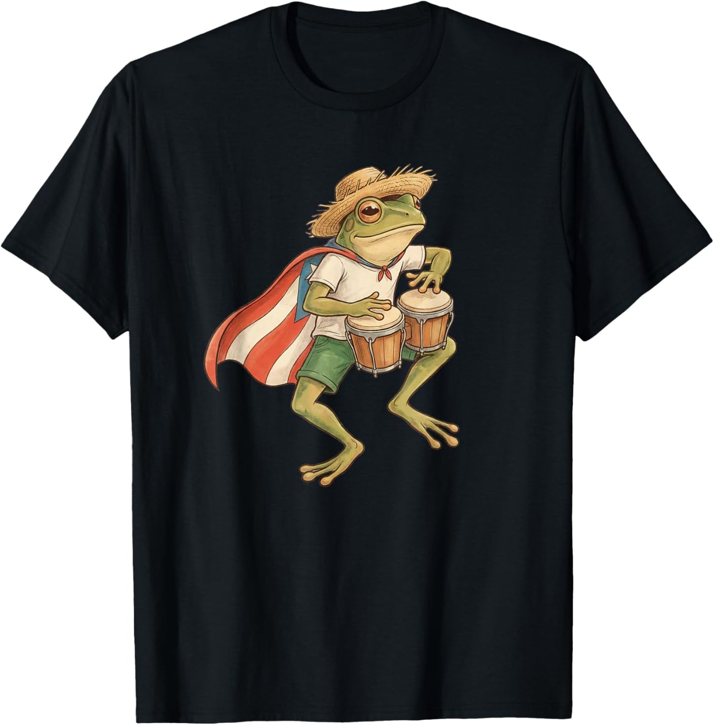 Puerto Rico Coquí Frog Music Culture Souvenir T-Shirt - T-Shirt | Black