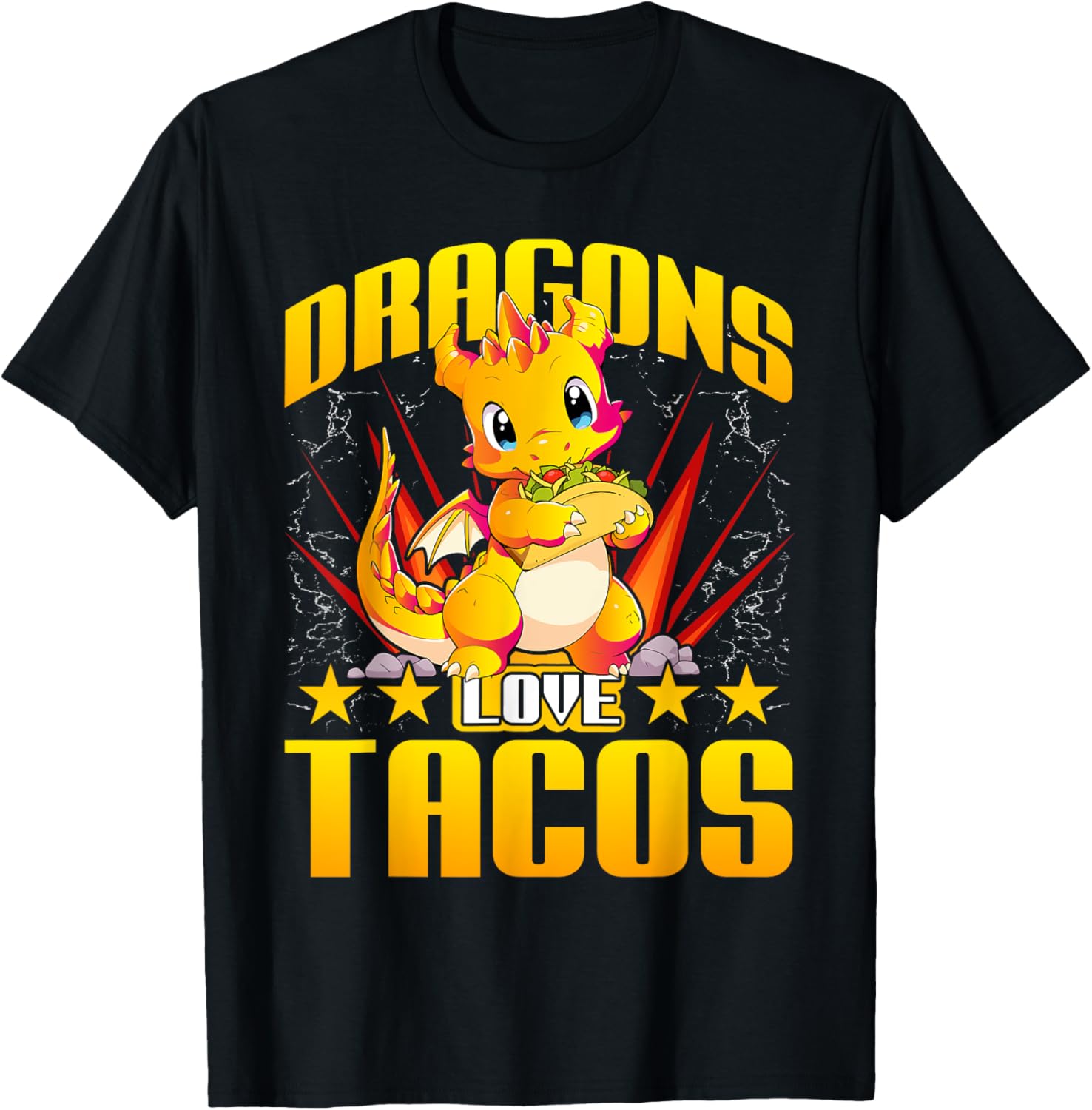 Dragons Love Tacos Shirt Adult Kids Dragon Lovers T-Shirt - T-Shirt | Black