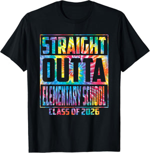 Straight Outta Elementary School Funny Graduation Graduate T-Shirt - T-Shirt | Black