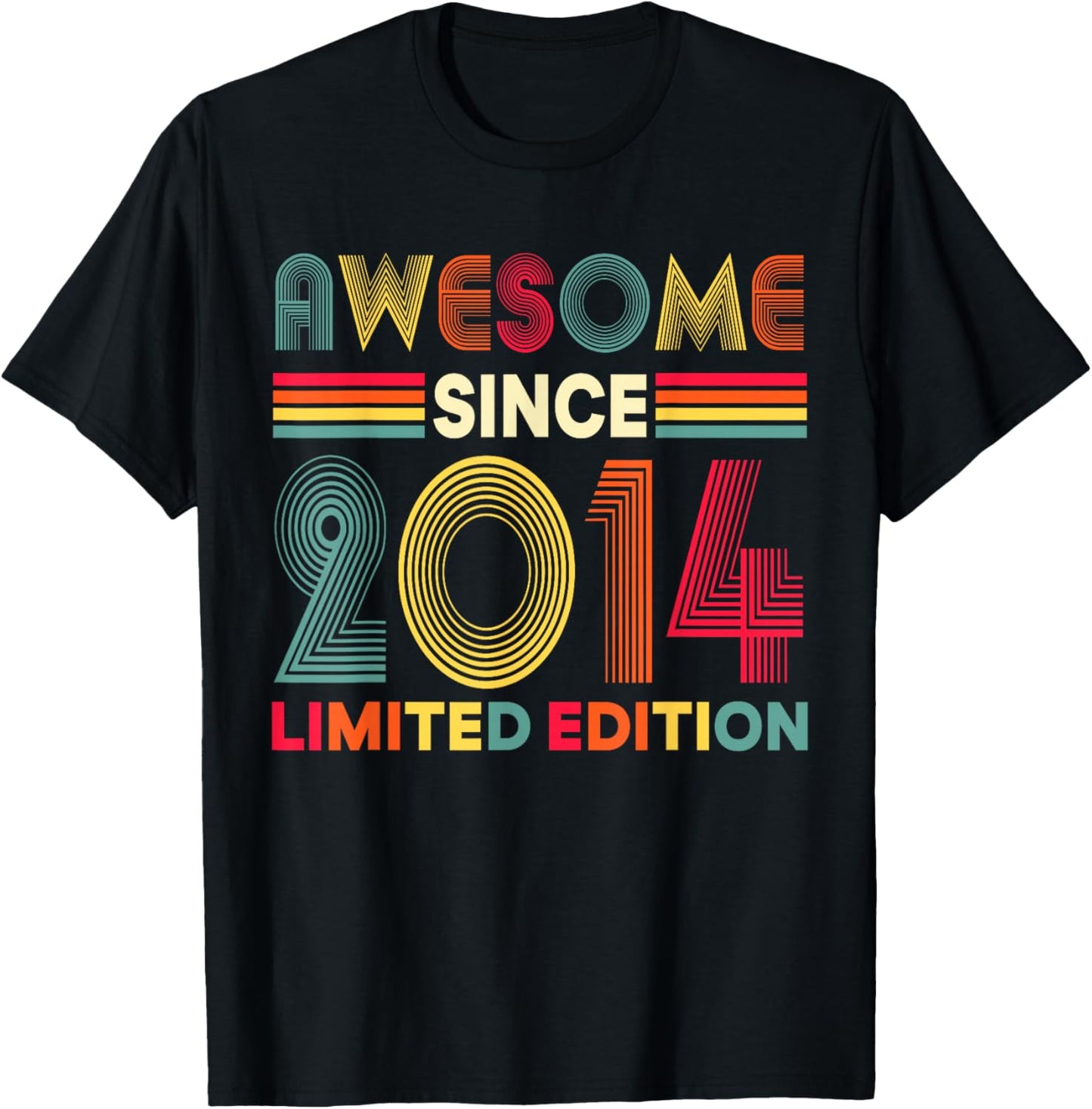 Awesome Since 2014 Limited Edition 12th Birthday Decorations T-Shirt - T-Shirt | Black