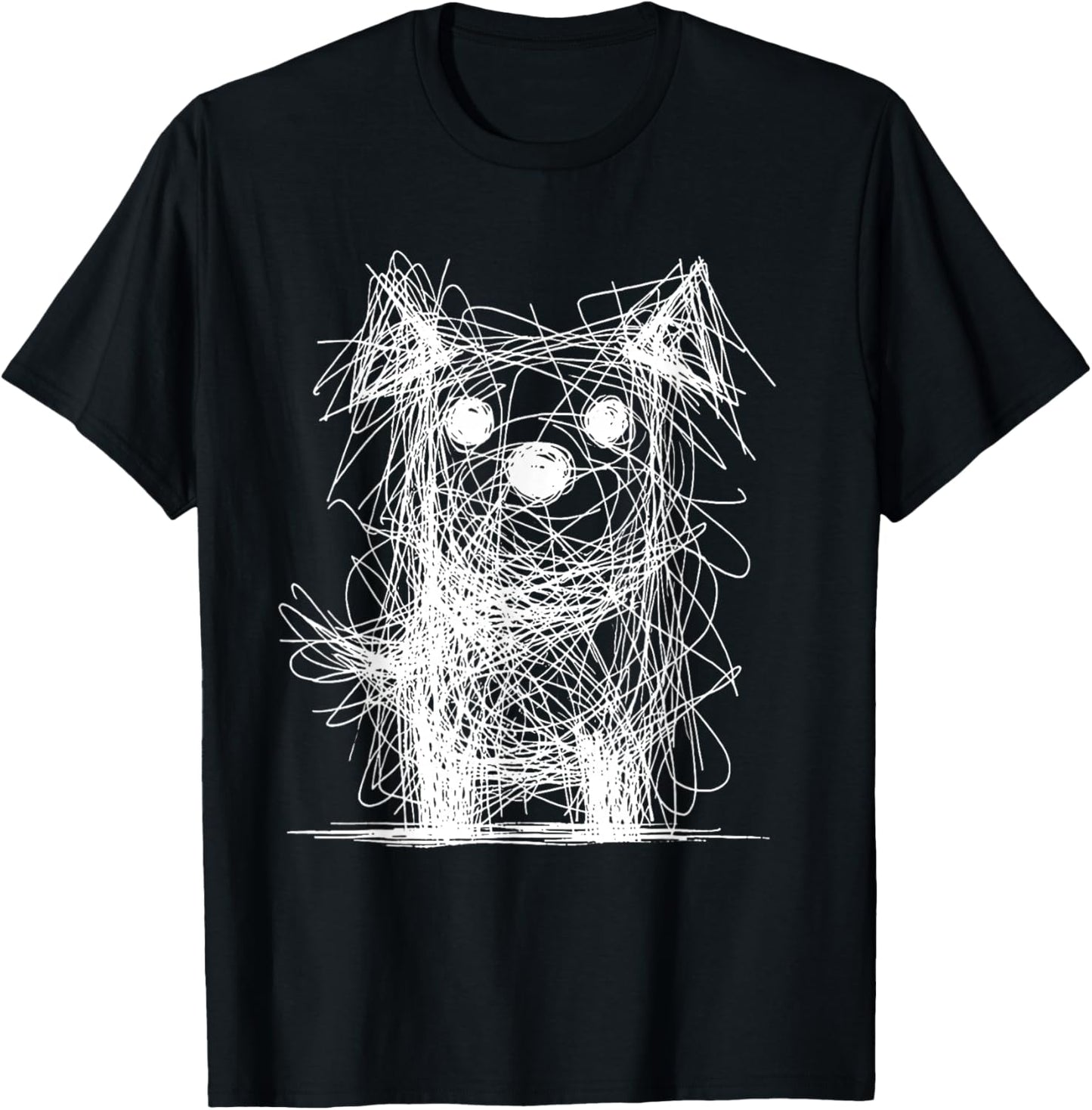 Scruffy Dog Chaos Art T-Shirt - T-Shirt | Black