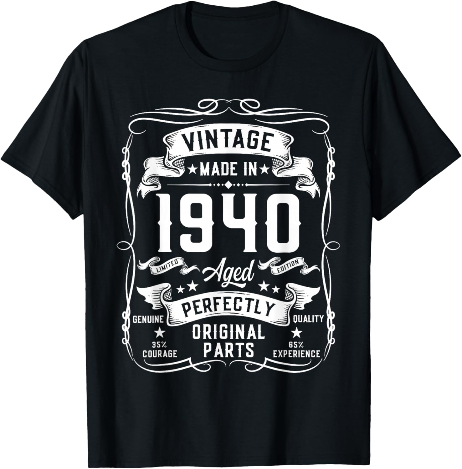 Vintage 1940 86yr 86th Birthday Gifts 86 Years Old T-Shirt - T-Shirt | Black