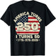 50th Birthday 1976 America Turns 250 I Turn 50 4th of July T-Shirt - T-Shirt | Black