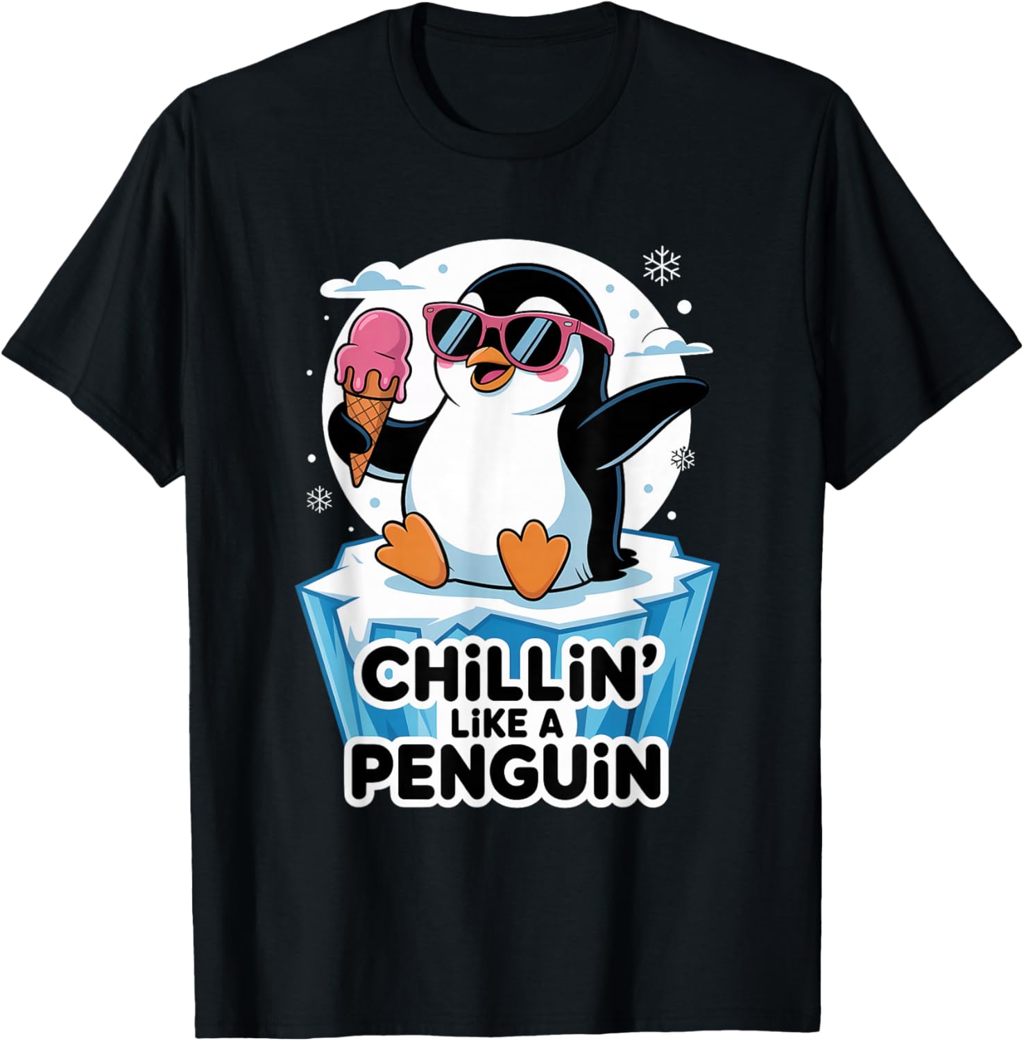 Chillin' Like A Penguin Lover Bird Watcher T-Shirt - T-Shirt | Black