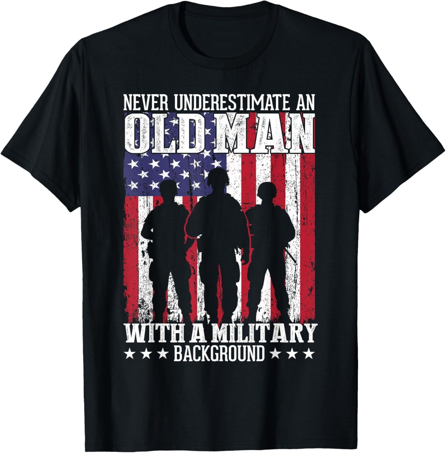 Veteran Old Man USA Veterans Day US Army America Veteran T-Shirt - T-Shirt | Black