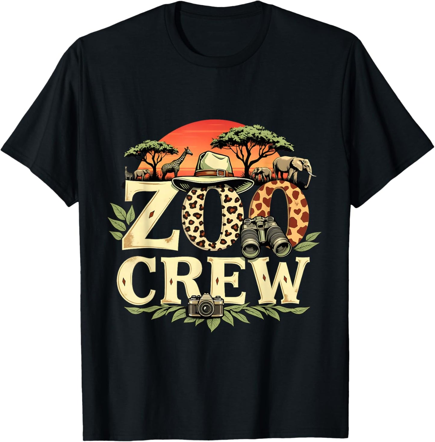 Zoo Crew Safari Animals Wildlife Animal Wild Field Trip T-Shirt - T-Shirt | Black