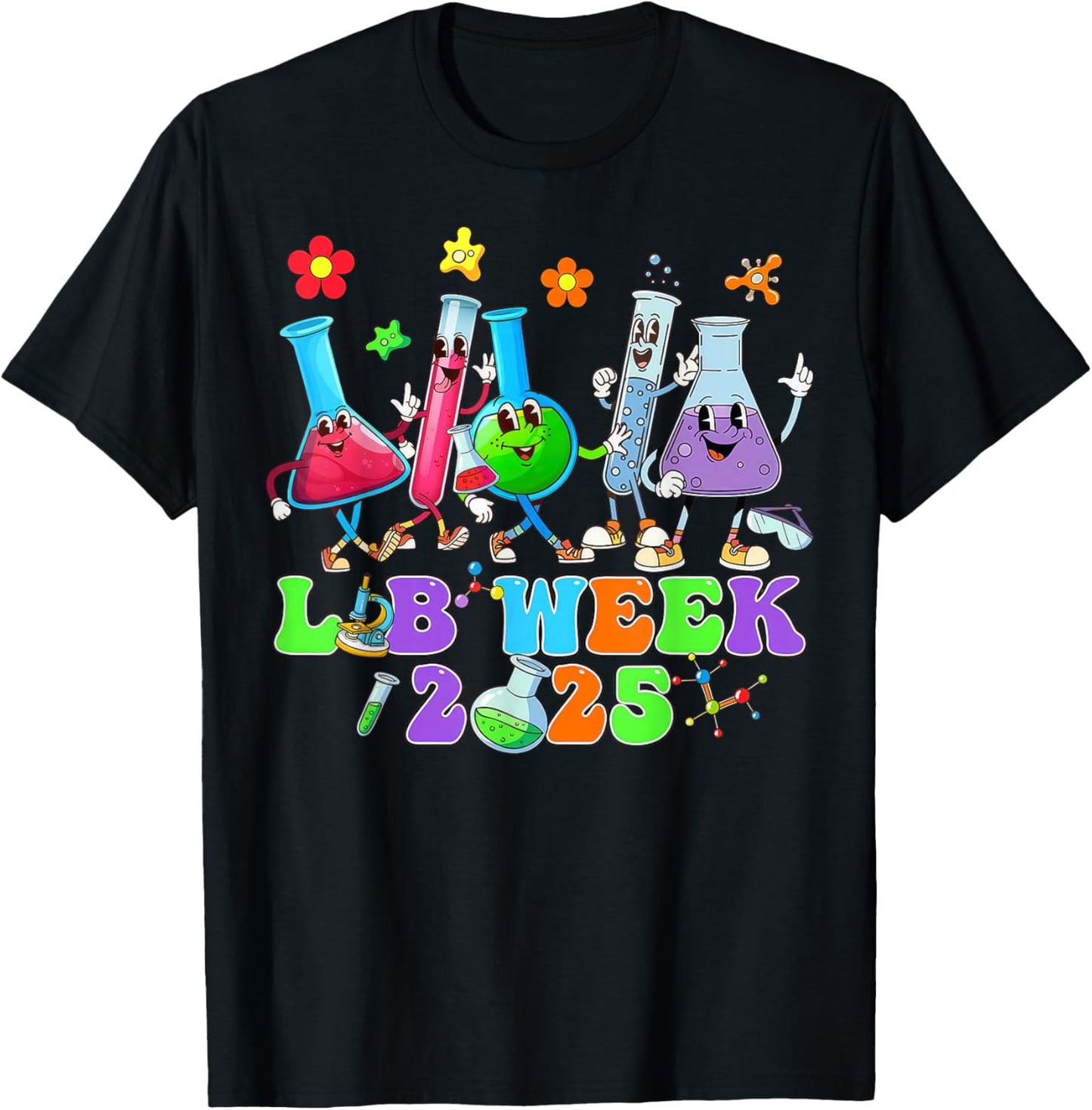 Retro Lab Week 2025 Scientist Lab Phlebotomist Pbt Mlt T-Shirt - T-Shirt | Black