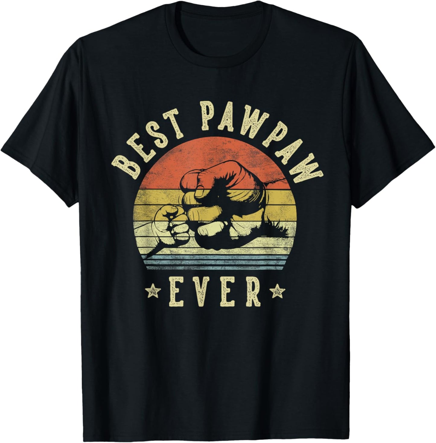 Best Pawpaw Ever - Retro Fist Bump Vintage Design Pawpaw T-Shirt - T-Shirt | Black