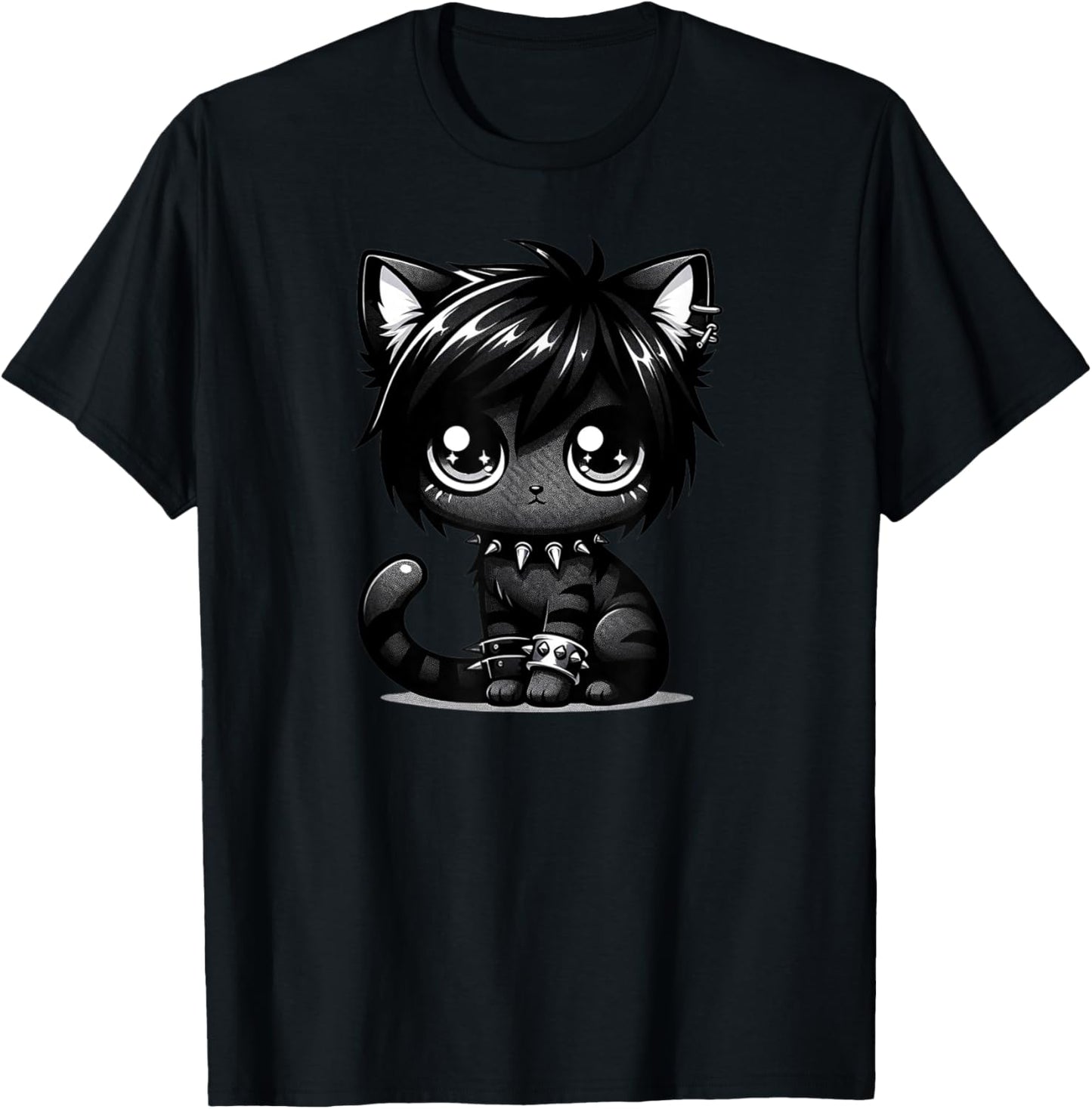 Kawaii Anime Emo Cat Kitty Kids T-Shirt - T-Shirt | Black