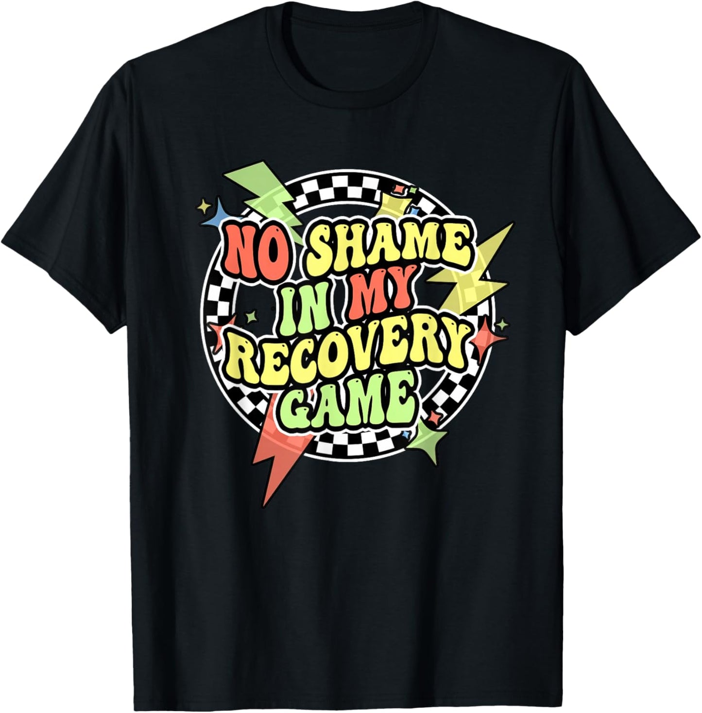 Retro No Shame In My Recovery Game Shirt Men T-Shirt - T-Shirt | Black