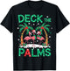 Deck the Palms Flamingo Tropical Christmas Lights Palm Tree T-Shirt - T-Shirt | Black