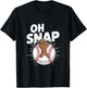 Oh Snap Christmas Baseball Gingerbread T-Shirt - T-Shirt | Black