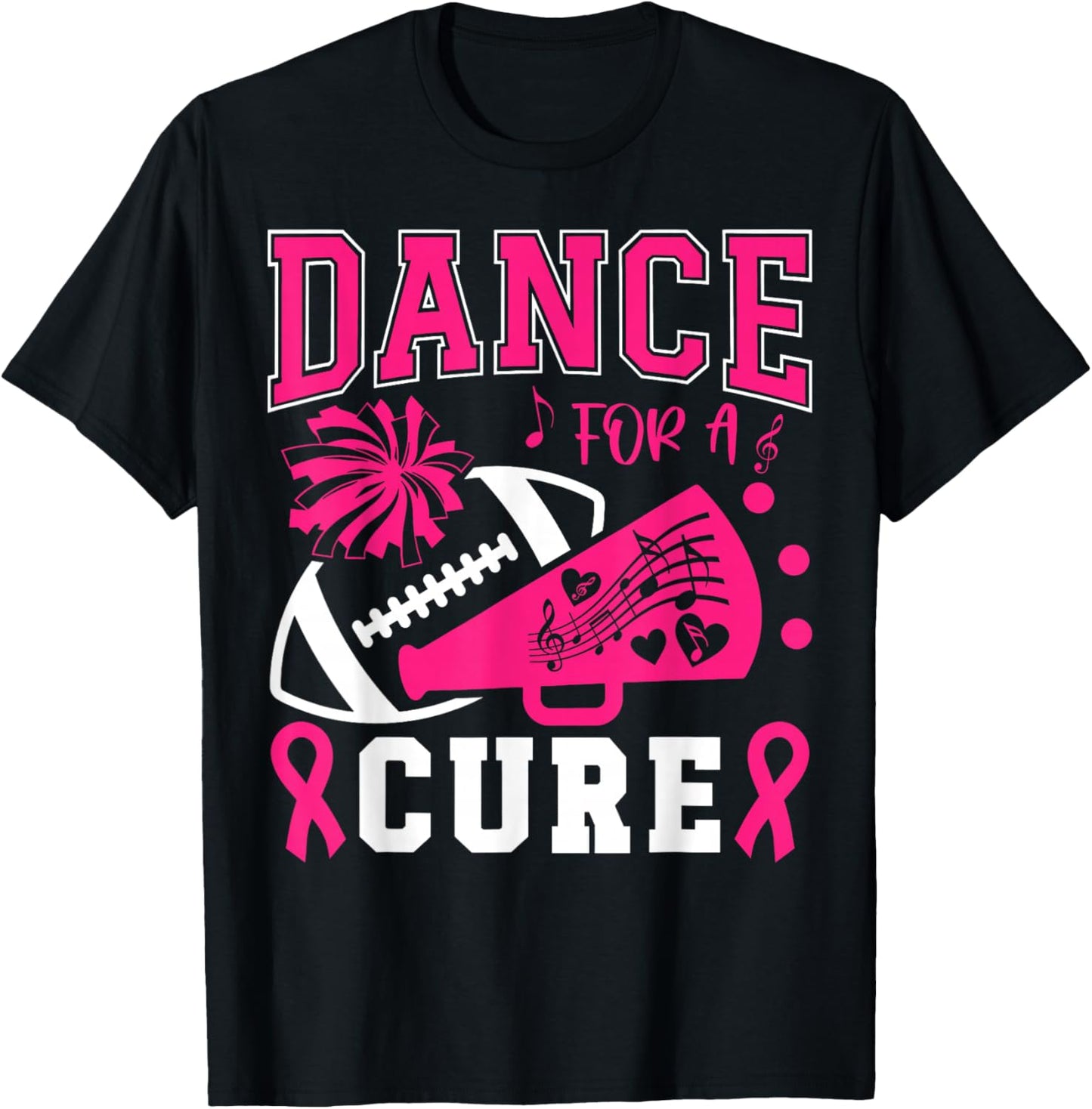 Dance For A Cure Breast Cancer Pink Ribbon Dance Team T-Shirt - T-Shirt | Black