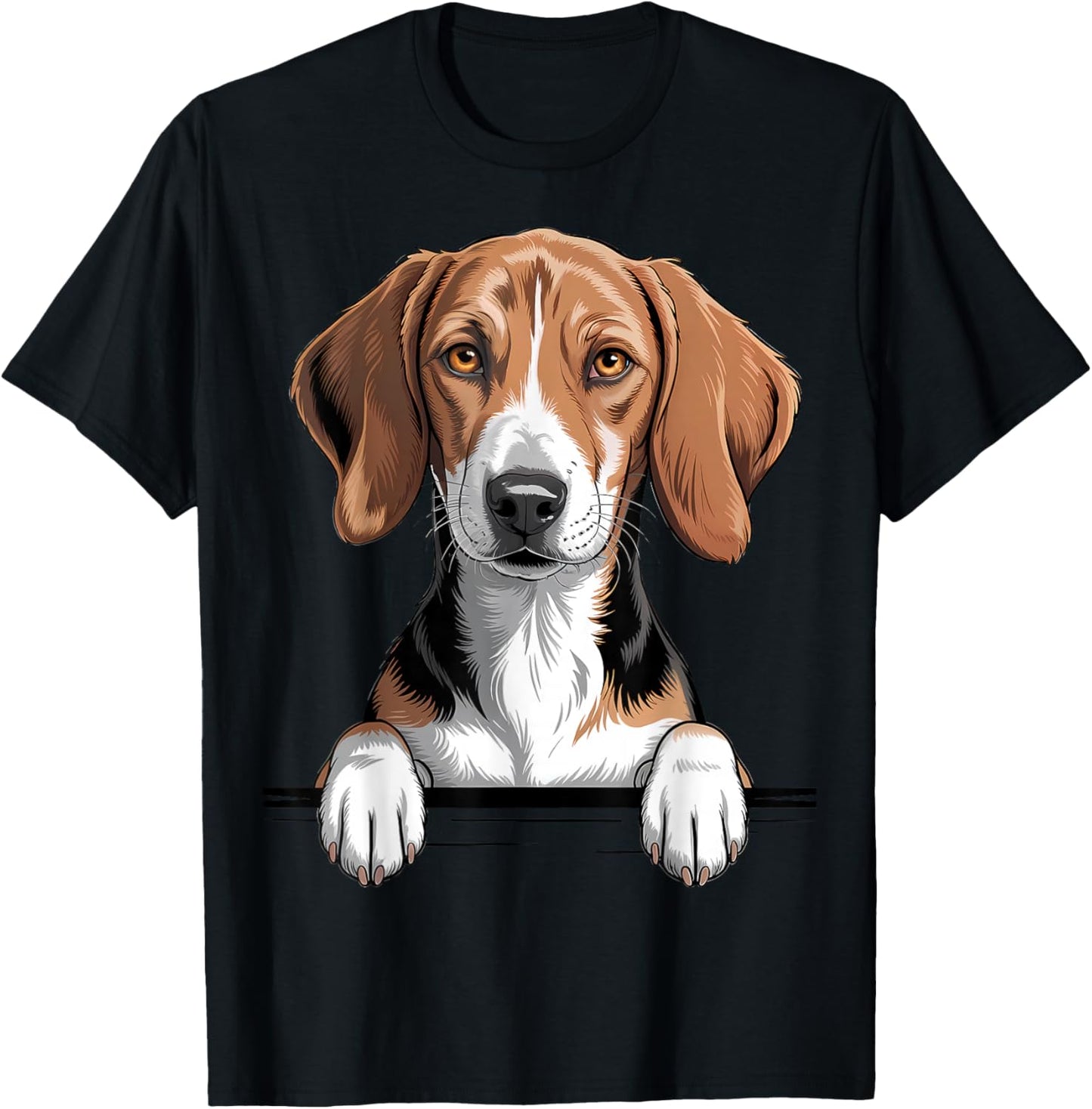 American Foxhound Funny Peeking Pocket Puppy Dog Lover T-Shirt - T-Shirt | Black