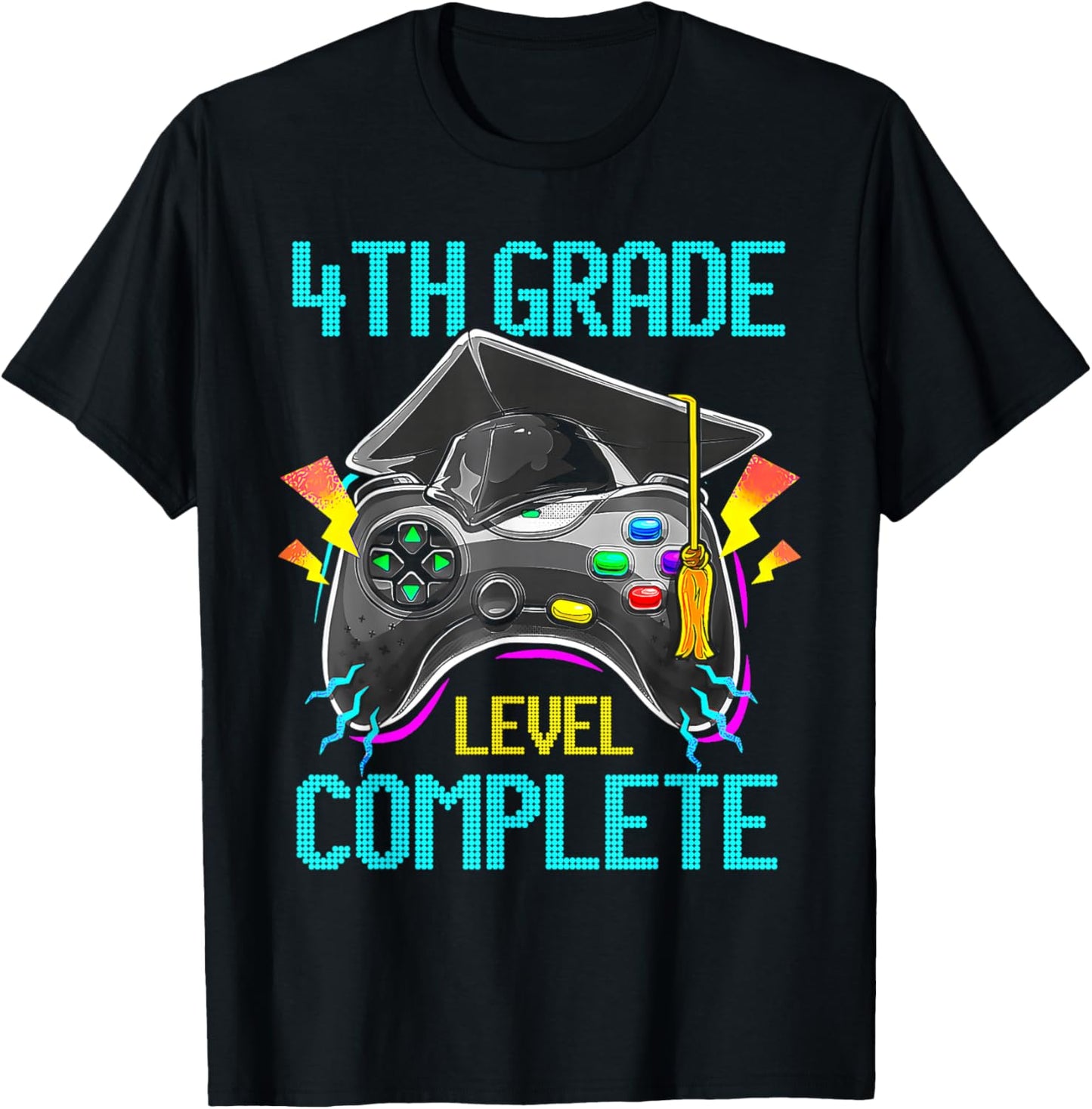 4th Grade Level Complete Last Day Of School Graduate Boys T-Shirt - T-Shirt | Black
