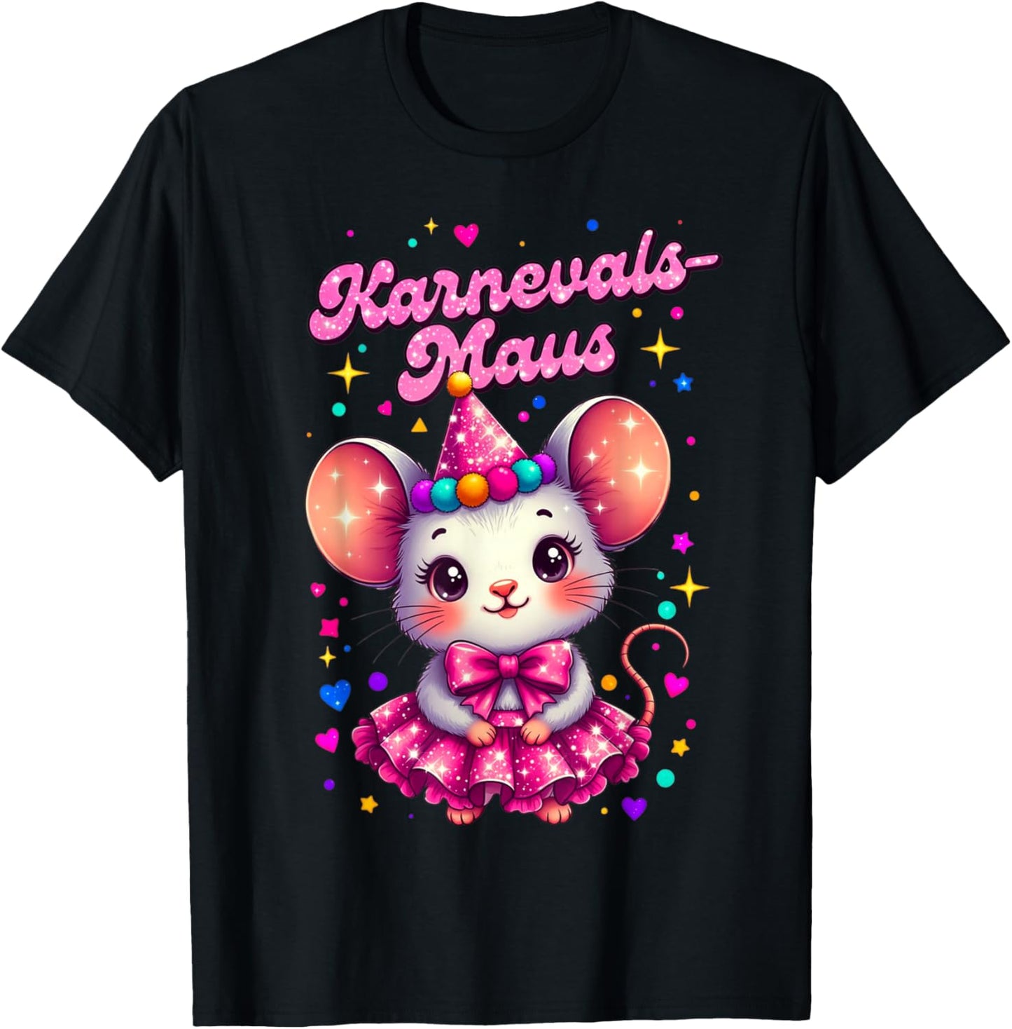Carnival Mouse Cute Fancy Dress Motif and Children T-Shirt - T-Shirt | Black