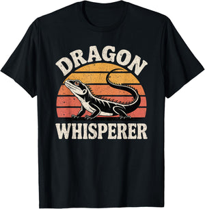 Bearded Dragon Whisperer Funny Vintage Lizard Gecko Kids T-Shirt - T-Shirt | Black