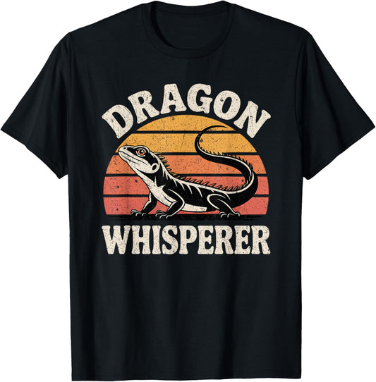 Bearded Dragon Whisperer Funny Vintage Lizard Gecko Kids T-Shirt - T-Shirt | Black