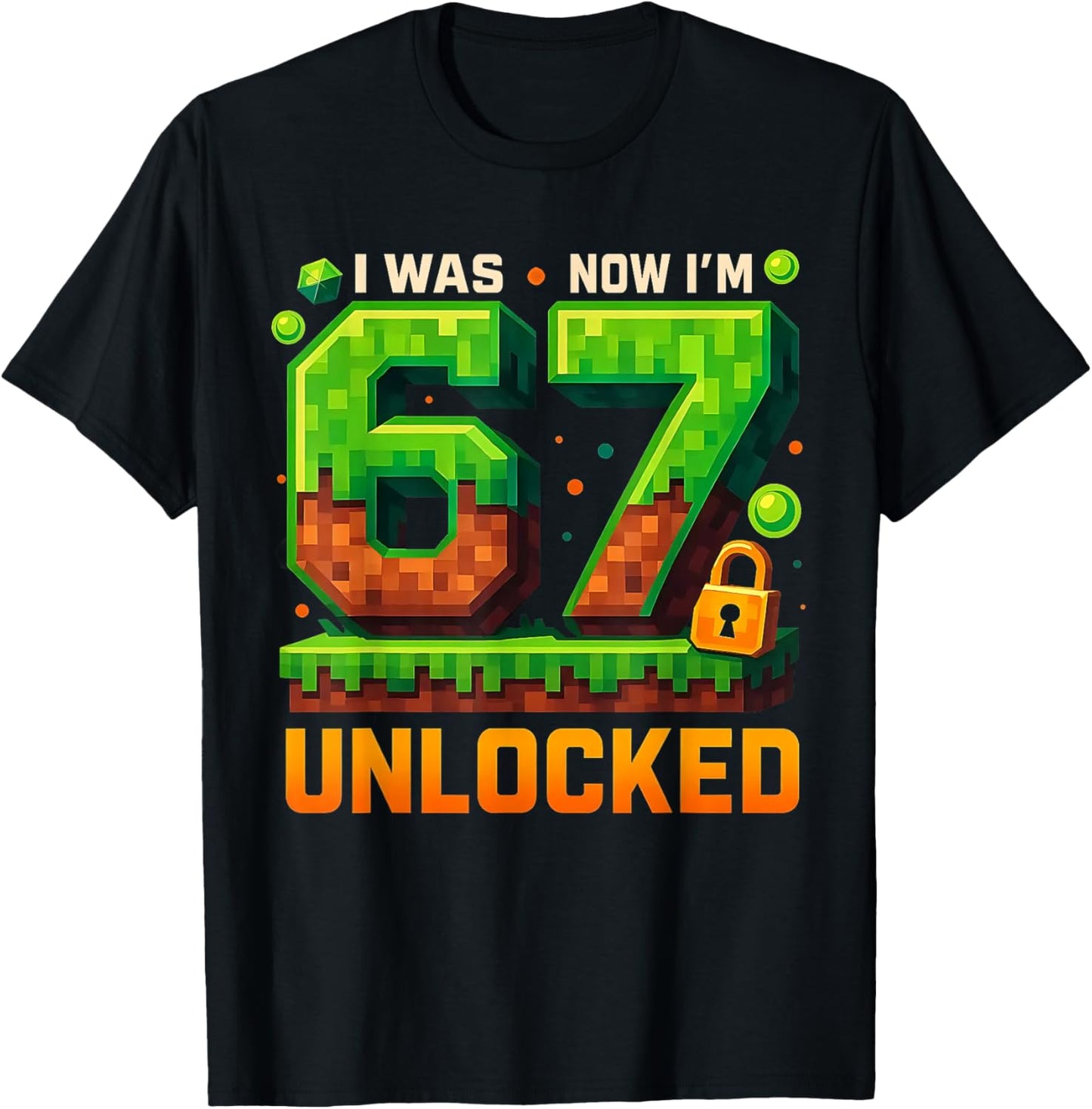 I was 6 Now I’m 7 Unlocked Funny Gamer Birthday T-Shirt - T-Shirt | Black
