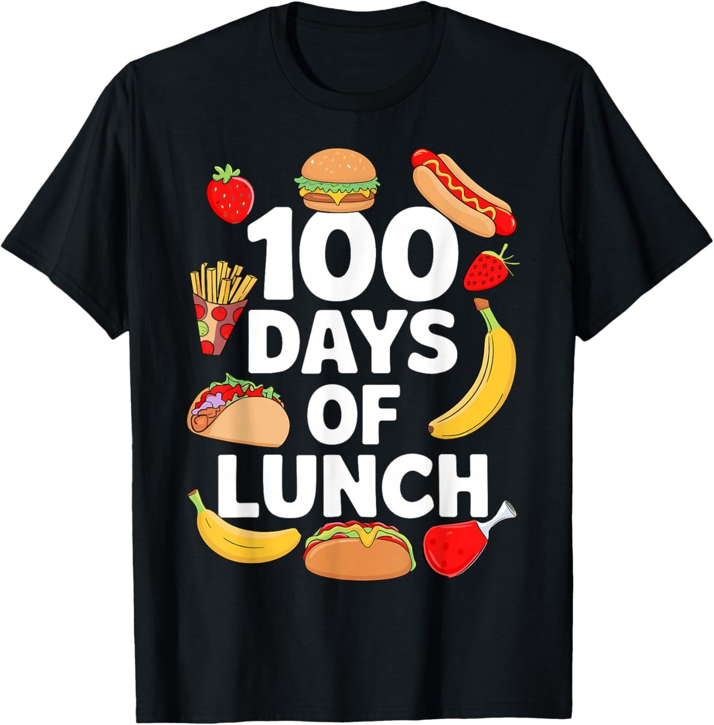 100 Days Of Lunch Lady Cafeteria Worker 100th Day Of School T-Shirt - T-Shirt | Black
