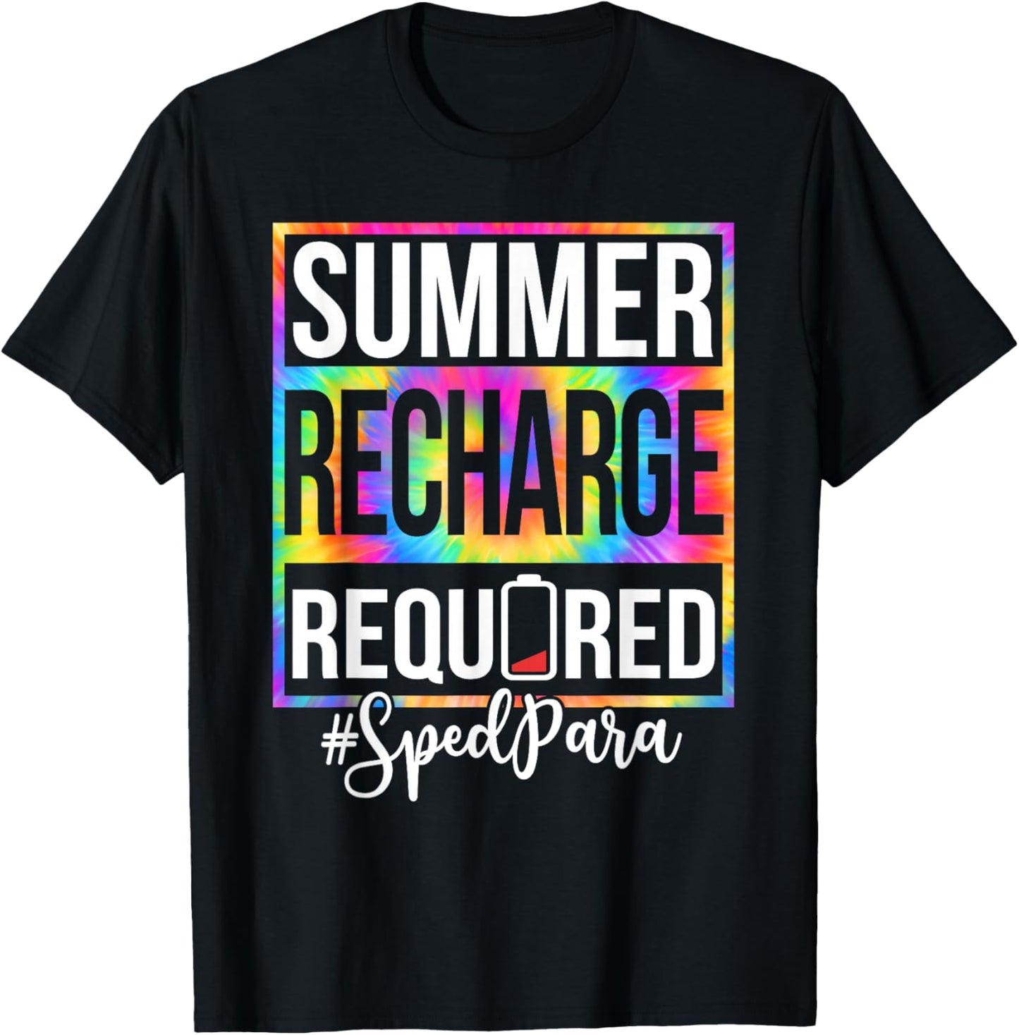 Funny Sped para Summer Recharge Required Last Day of School T-Shirt - T-Shirt | Black