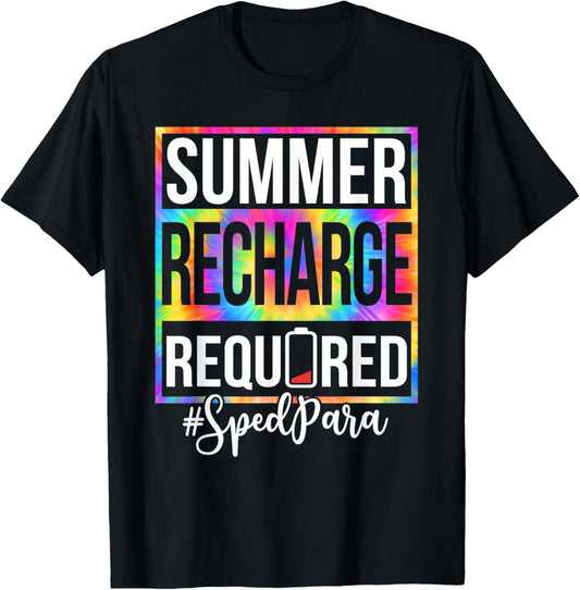 Funny Sped para Summer Recharge Required Last Day of School T-Shirt - T-Shirt | Black