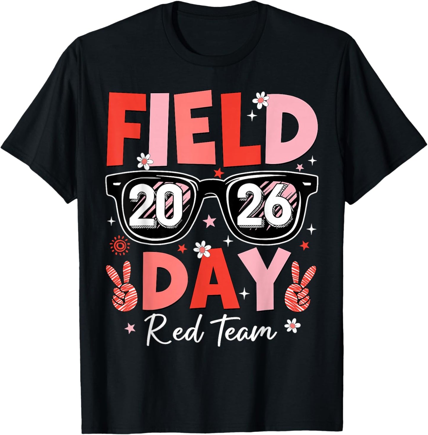 Field Day 2026 Red Team Color Game Competition Boy Girl Kid T-Shirt - T-Shirt | Black
