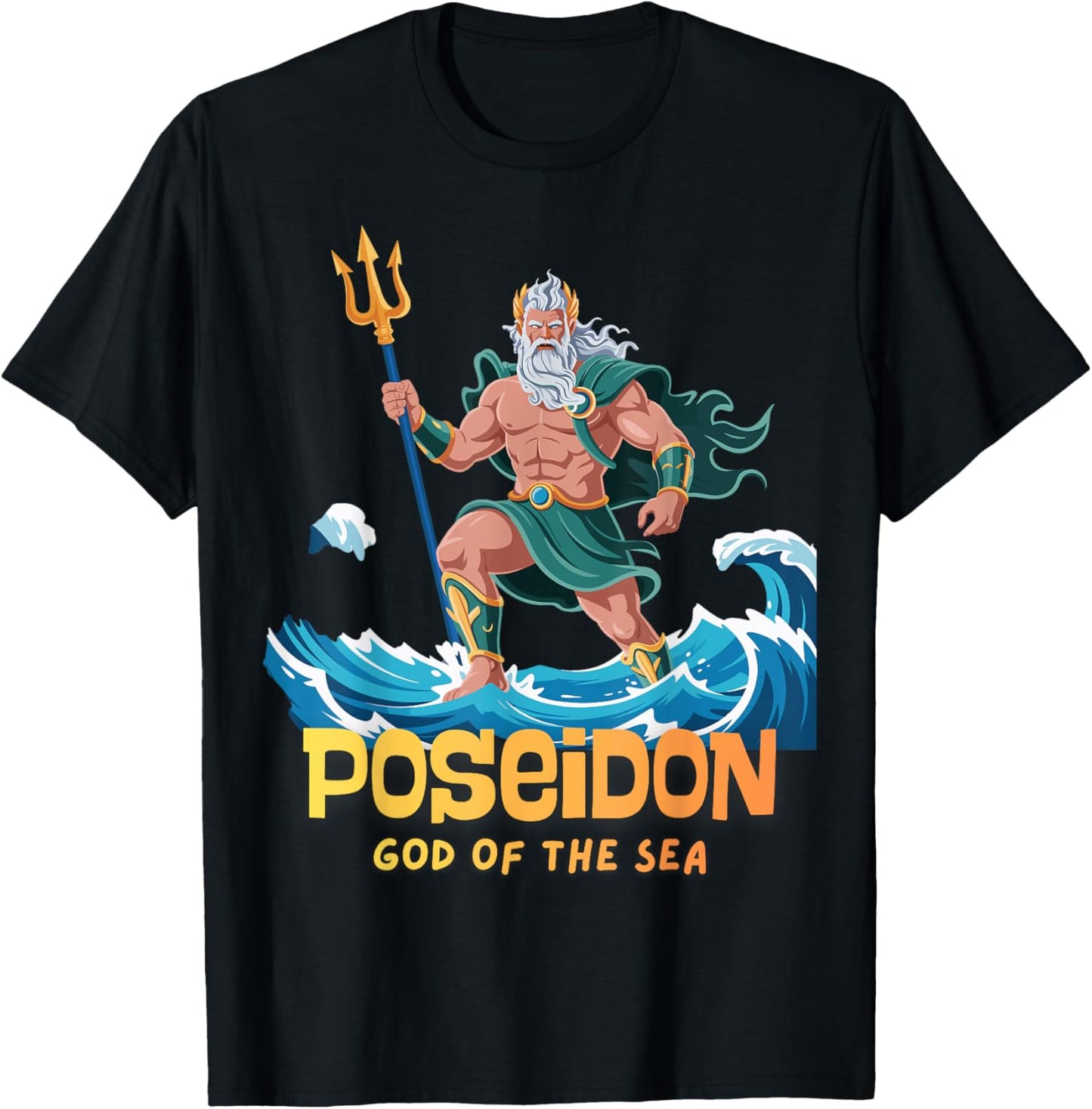 Greek God Poseidon God of Sea Souvenir Greece Toddler Boy T-Shirt - T-Shirt | Black