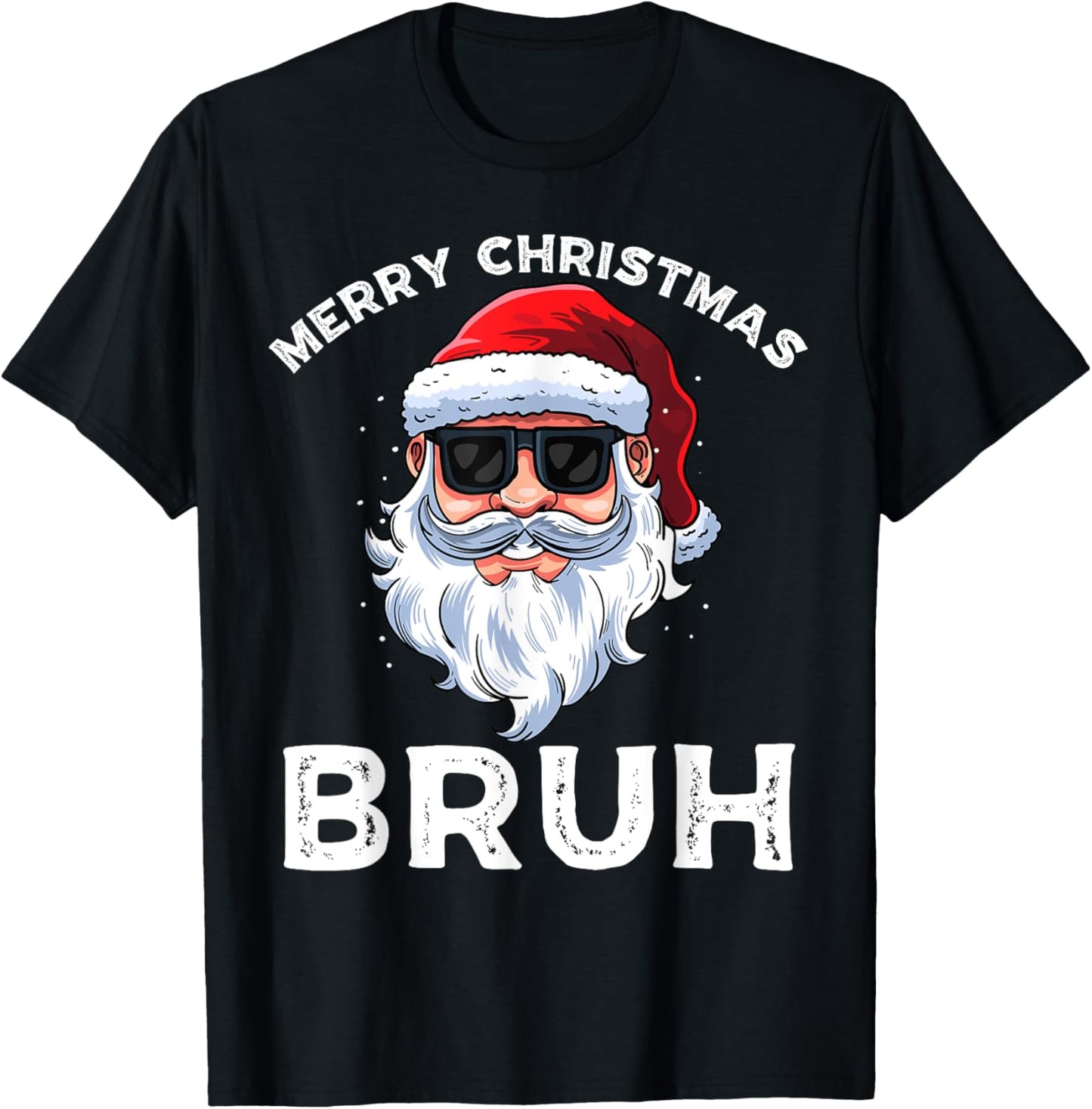 Merry Christmas Bruh Meme Funny Saying for Brother Boys Men T-Shirt - T-Shirt | Black