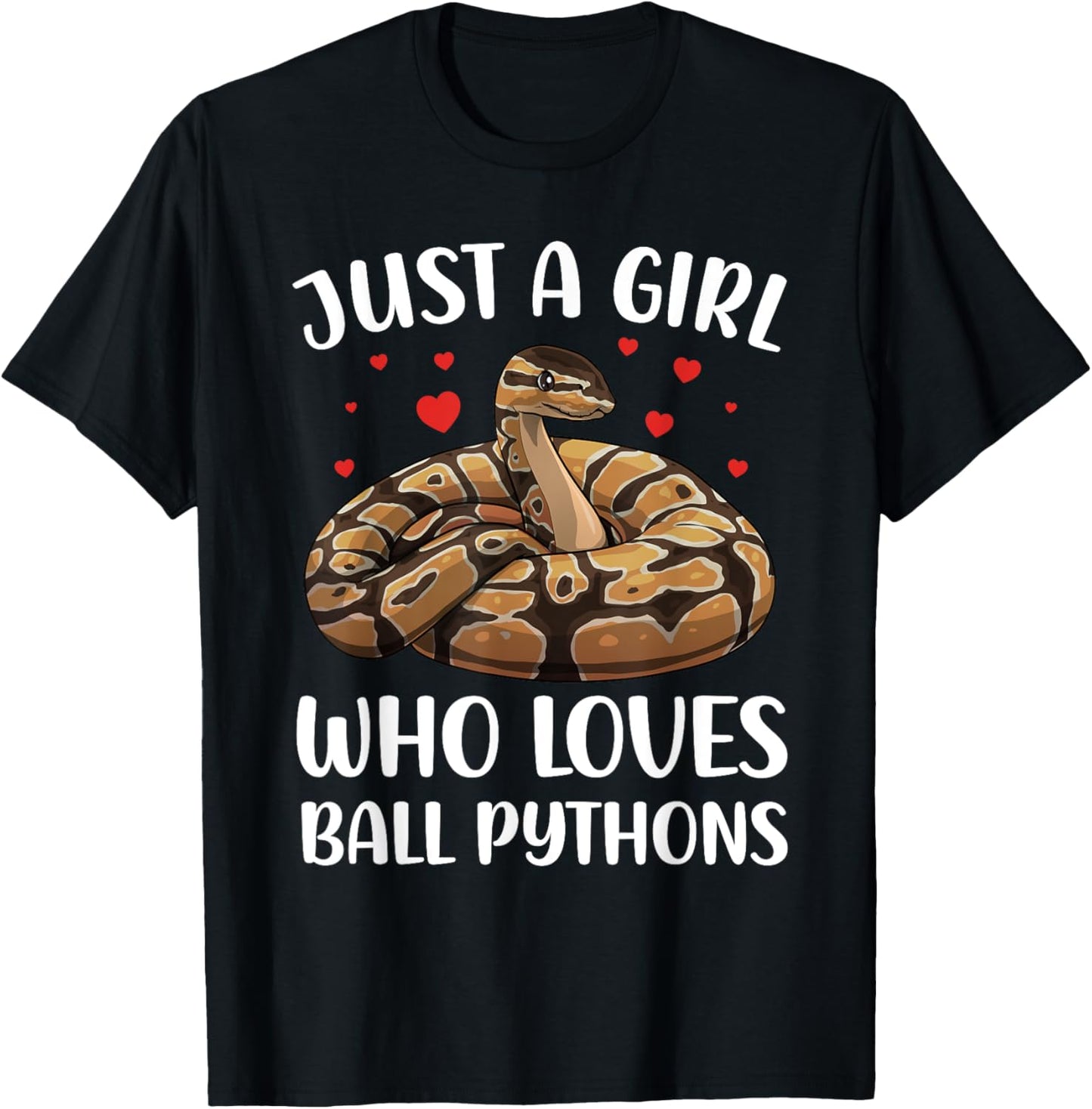 Ball Python Design For Girls Women Kids Ball Python Lover T-Shirt - T-Shirt | Black