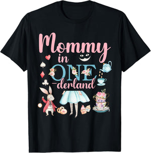 Mommy Of The Birthday Girl - Mommy In Onderland Birthday T-Shirt - T-Shirt | Black