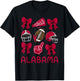 Alabama Women Girls Kids Sister Daughter Niece Coquette Bow T-Shirt - T-Shirt | Black