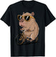 Funny Cycling Capybara Graphic Capybara Riding A Bike T-Shirt - T-Shirt | Black