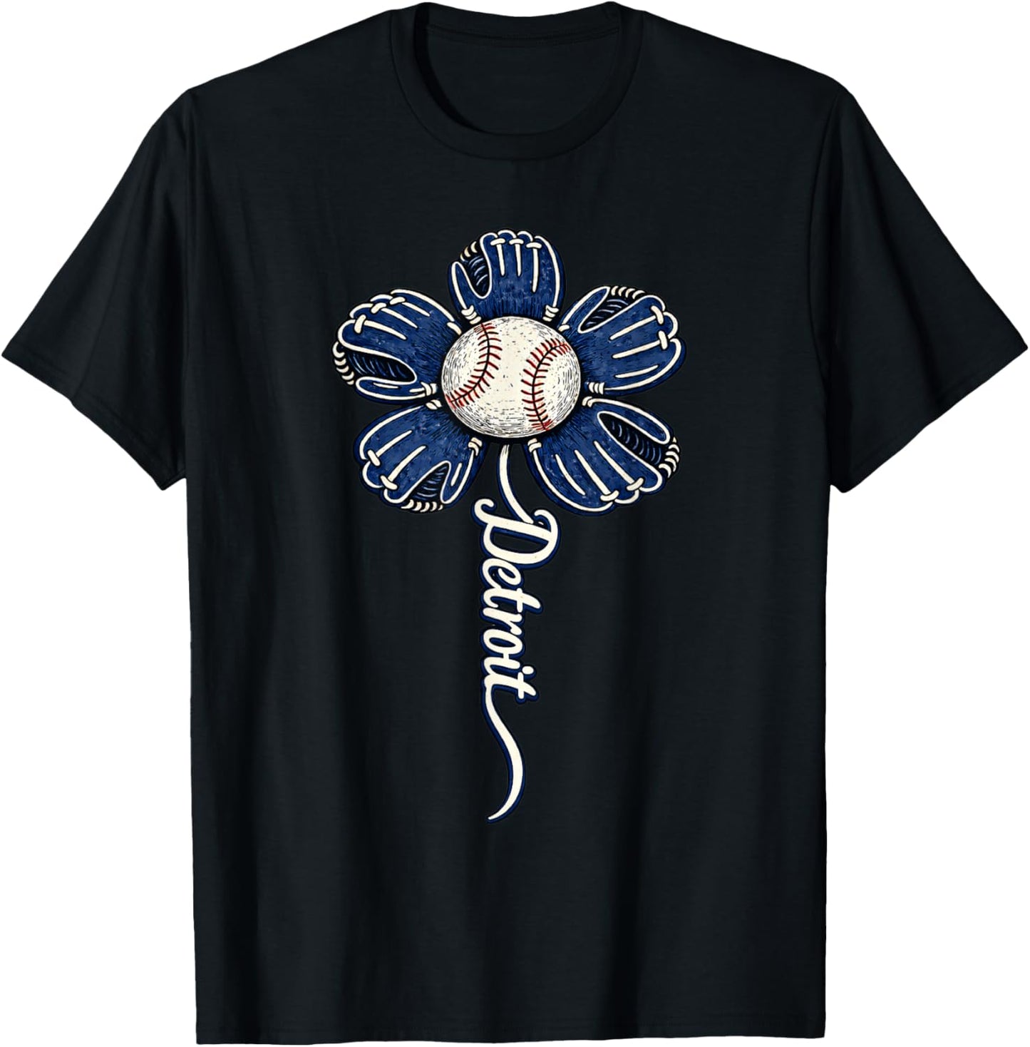 Detroit Flower Women Boys Girls Kids T-Shirt - T-Shirt | Black