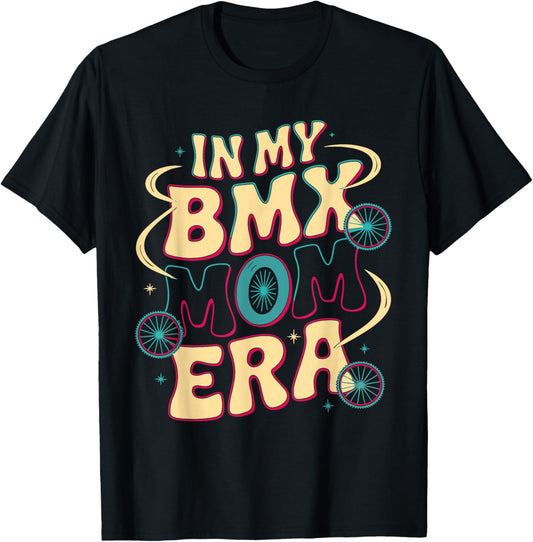 In My BMX Mom Era Fun Retro BMX Bike Style T-Shirt - T-Shirt | Black
