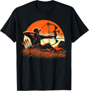 Archery Bow Hunter Deer Mule Elk Bow Hunting T-Shirt - T-Shirt | Black