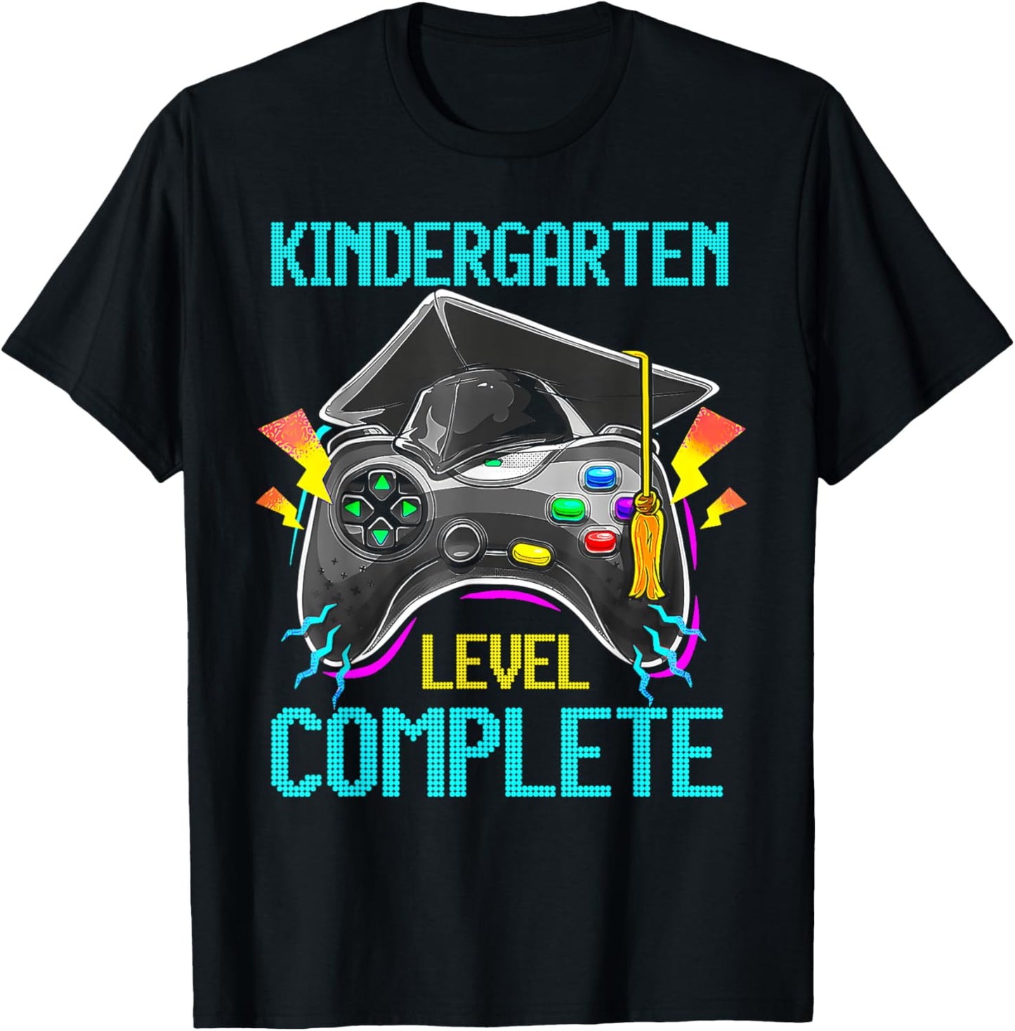 Kindergarten Level Complete Last Day Of School Graduate Boys T-Shirt - T-Shirt | Black