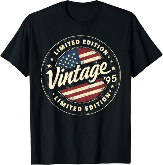 Vintage 30th birthday men Born 1995 30 years old Bday T-Shirt - T-Shirt | Black