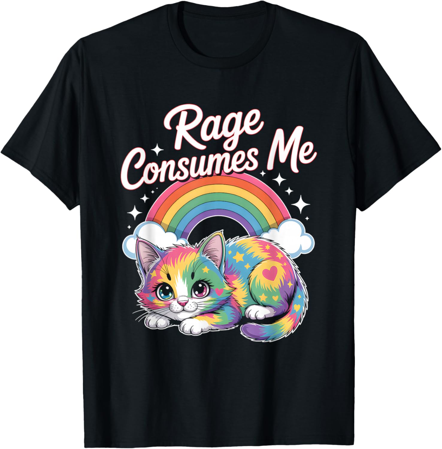 Cute Kitten Rage Consumes Me T Shirt T-Shirt - T-Shirt | Black