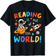 Reading Is Out Of This World Space Funny Books Lover Kids T-Shirt - T-Shirt | Black