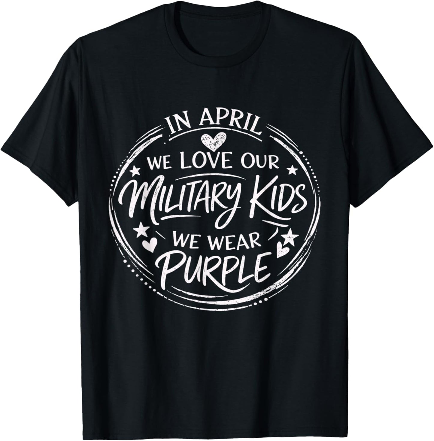 Purple Up for Military Kids Month of The Military Child T-Shirt - T-Shirt | Black