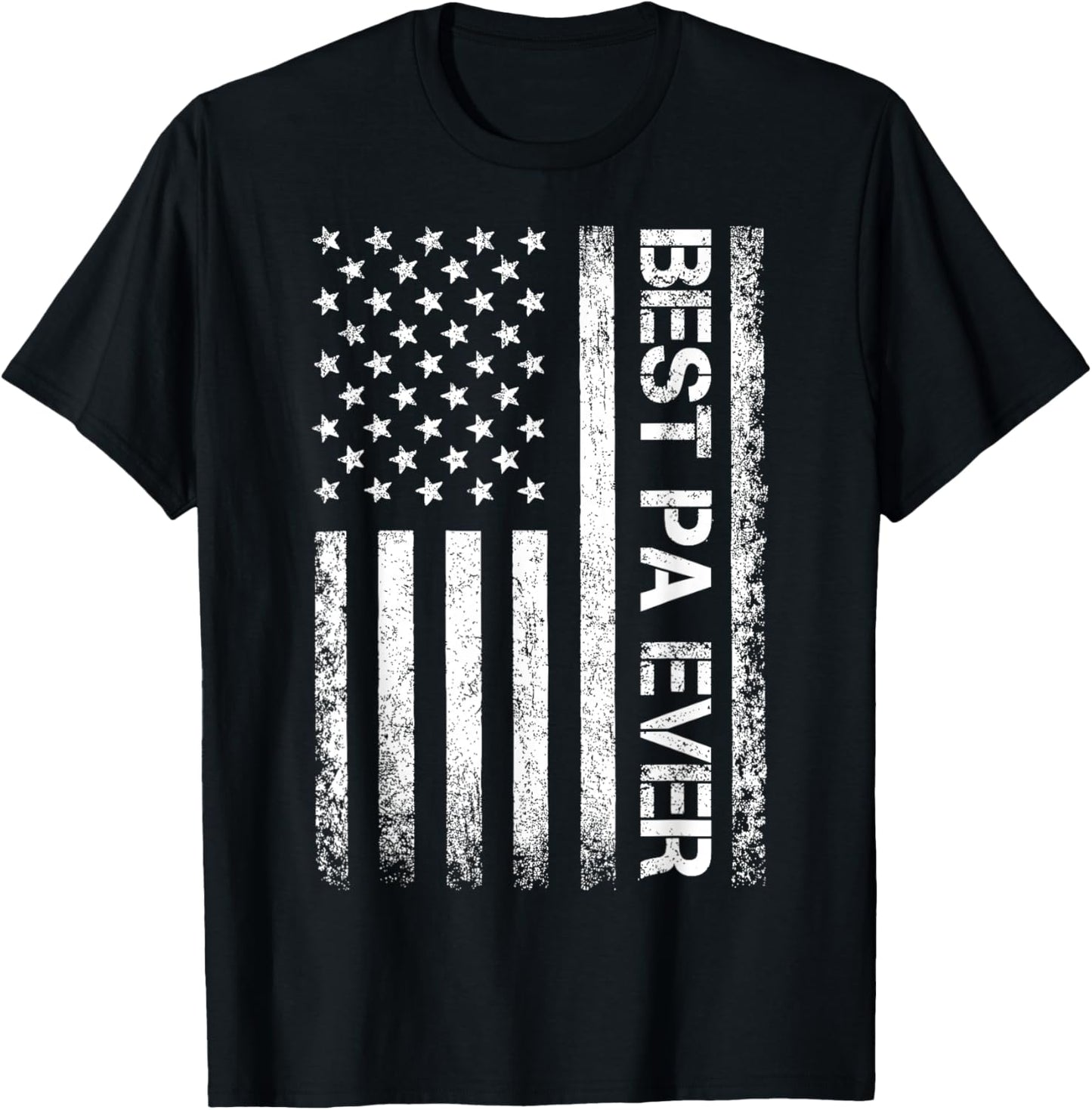 Best Pa Ever American Flag Father's Day T-Shirt - T-Shirt | Black