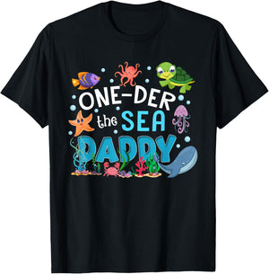 Under Sea Daddy Birthday Girl Boy Matching Family Party T-Shirt - T-Shirt | Black