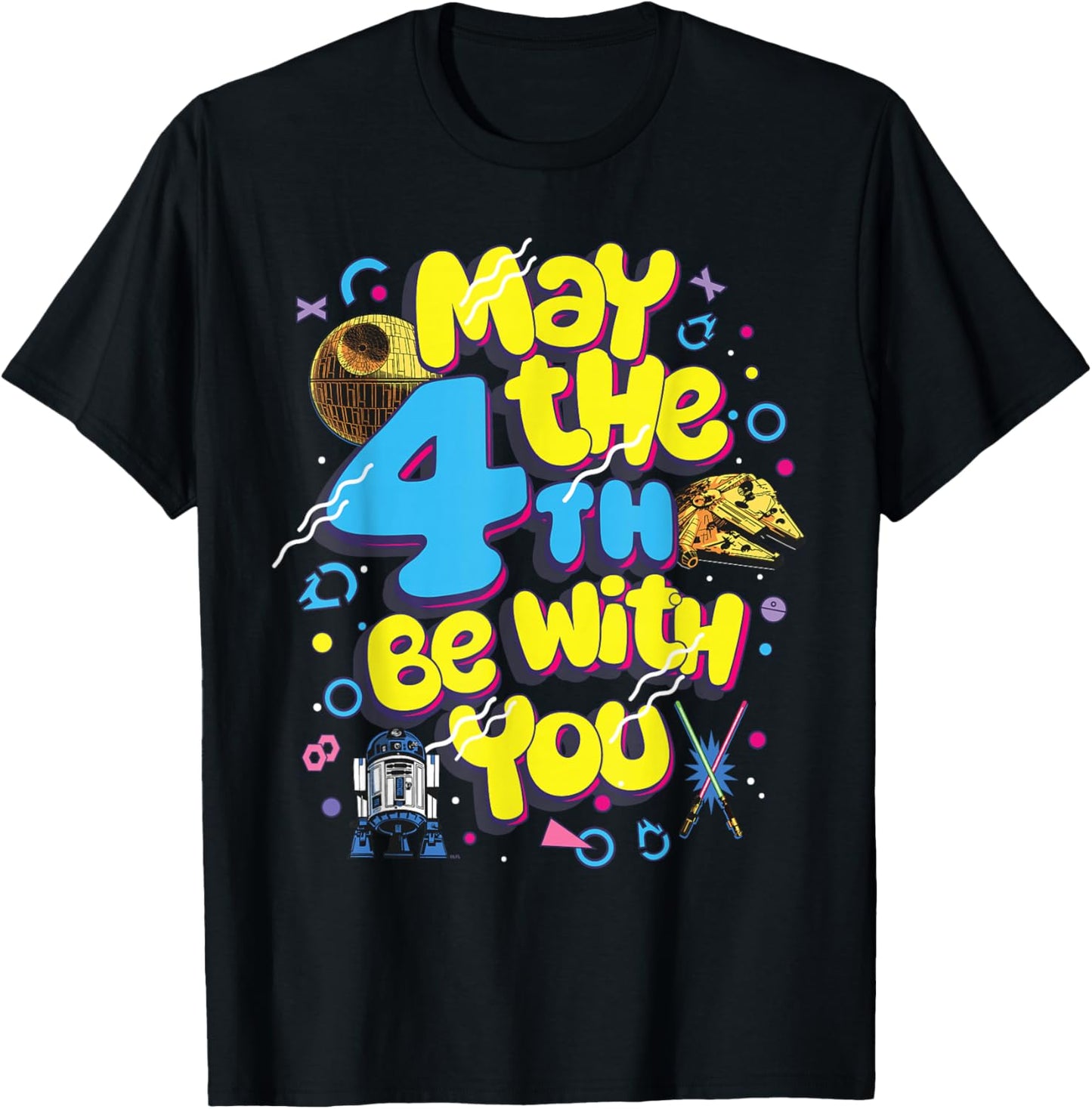 Star Wars May The 4th Be with You Groovy Vintage Retro T-Shirt - T-Shirt | Black