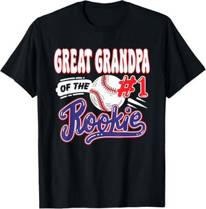 Great Grandpa Rookie of Year 1st Bday Baseball Theme T-Shirt - T-Shirt | Black