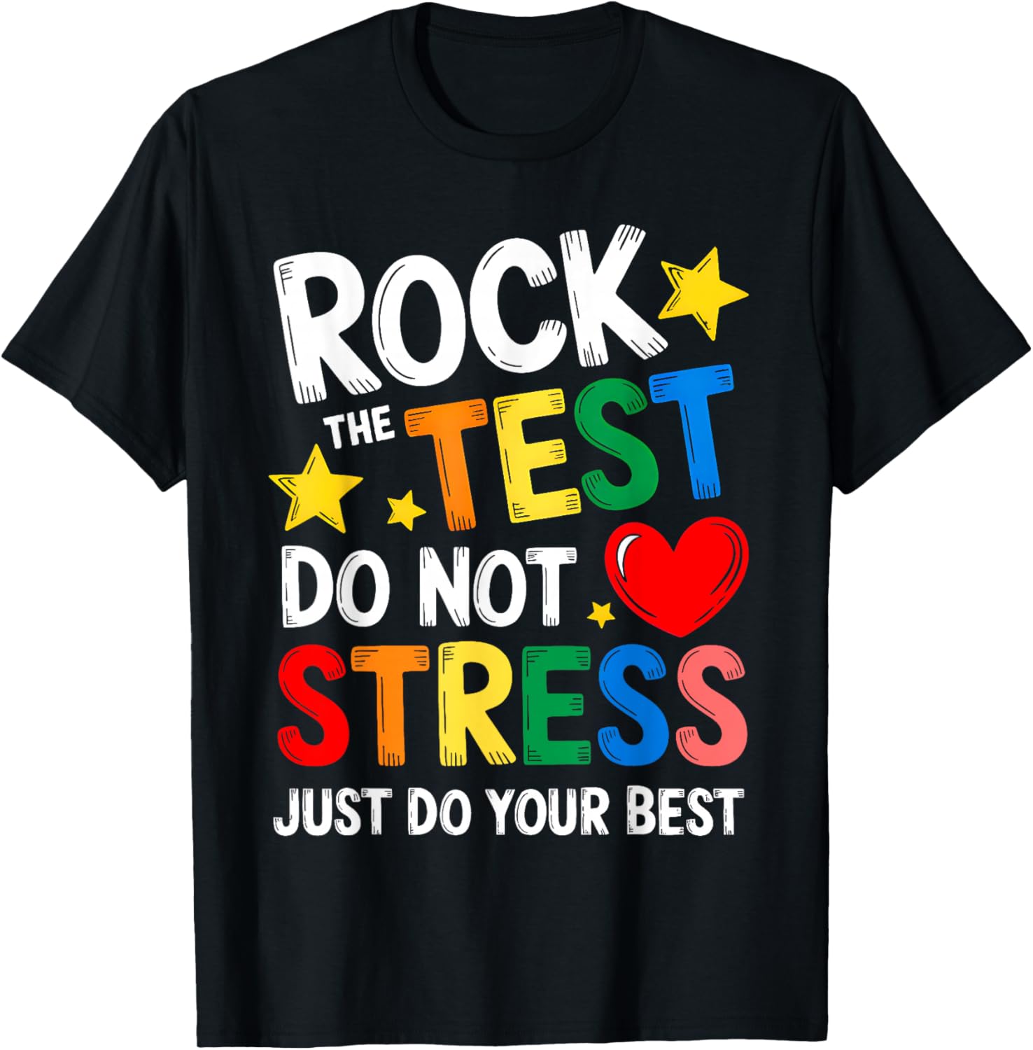 Groovy Rock The Test Teacher Student Test Day Testing Day T-Shirt - T-Shirt | Black