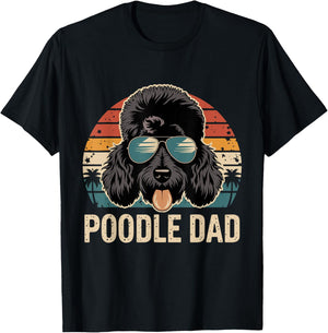 Funny Vintage Poodle Dad Poodle Lover T-Shirt - T-Shirt | Black