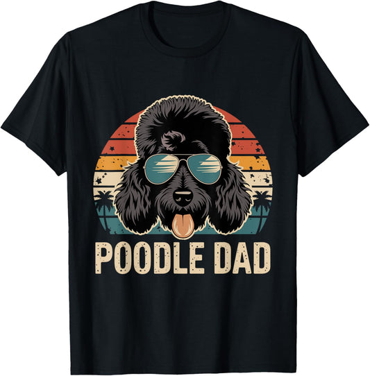 Funny Vintage Poodle Dad Poodle Lover T-Shirt - T-Shirt | Black