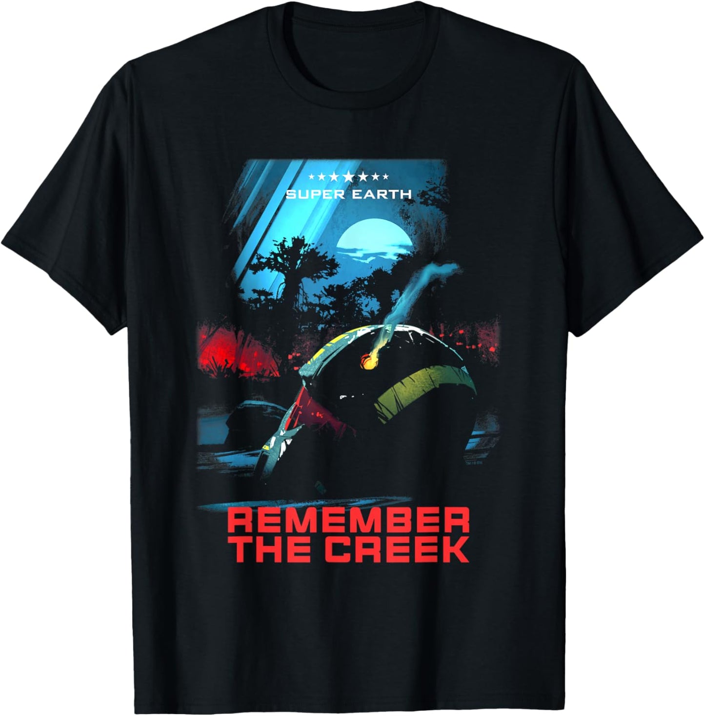 Helldivers 2 Remember The Creek Super Earth Video Game T-Shirt - T-Shirt | Black