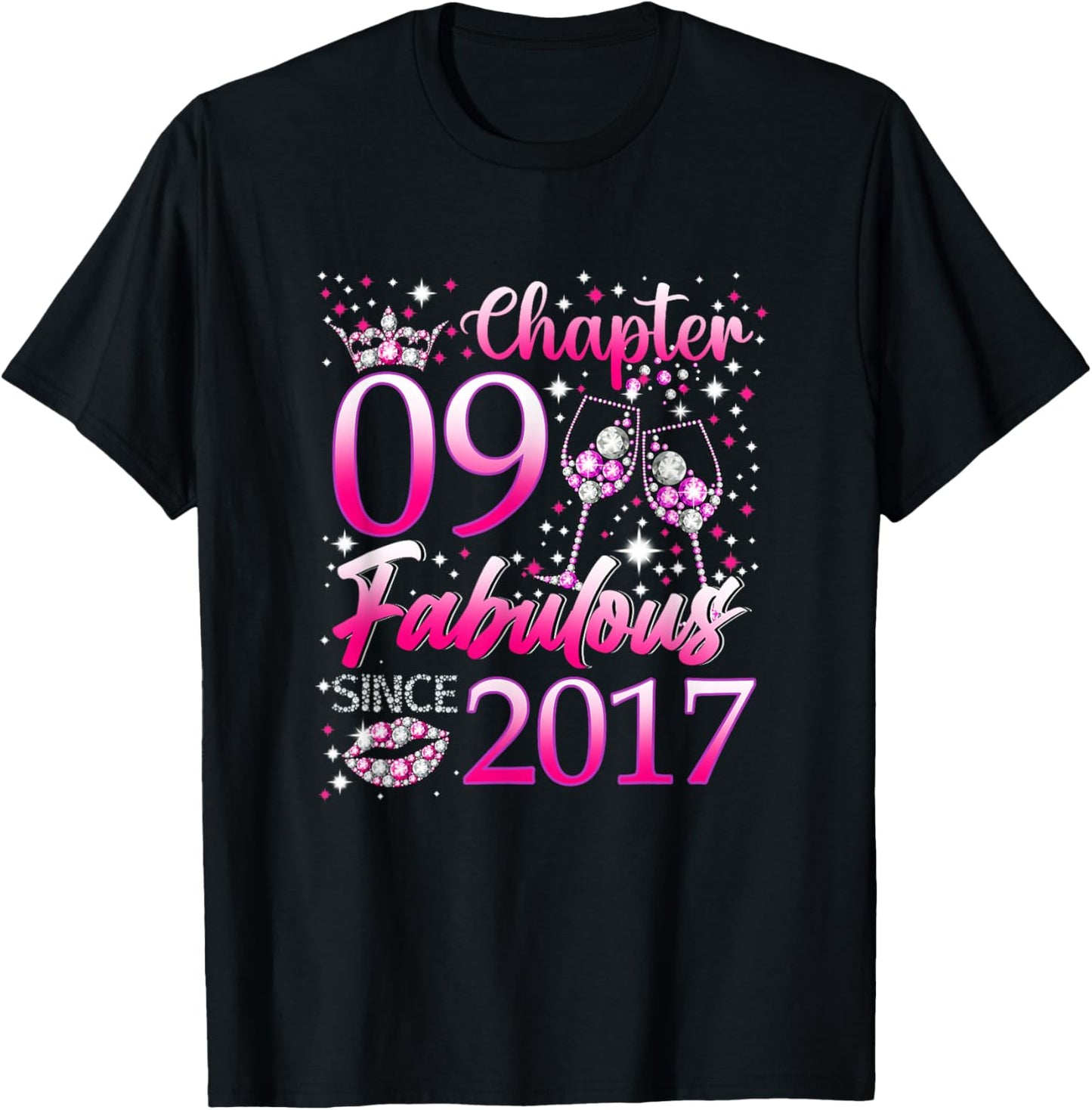 Chapter 9 Fabulous Since 2017 9th Birthday Women Girl T-Shirt - T-Shirt | Black